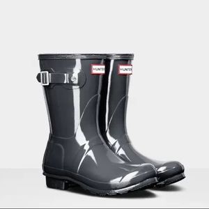 hunter original short rain boots dark slate